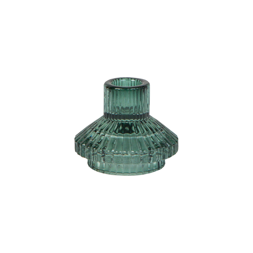Sage Green Glass Candle Holder SMALL