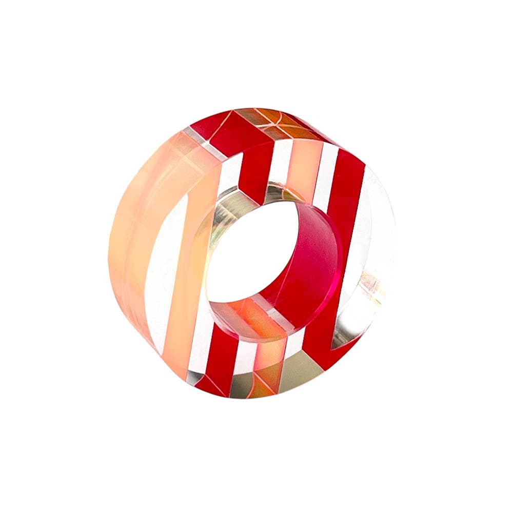 Napkin Rings - Set of 4: Blue-Green / Square