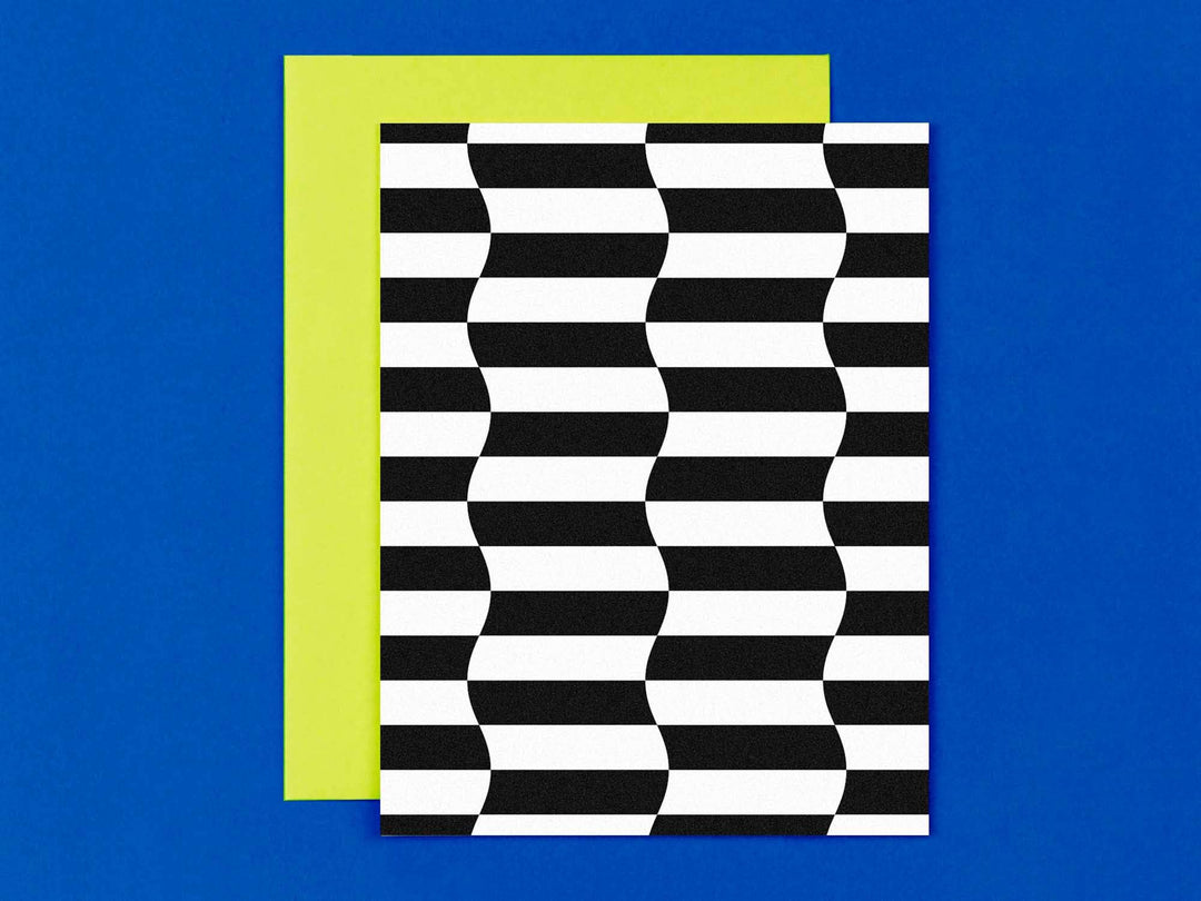 Striple Double 2 Black & White Blank Pattern Card