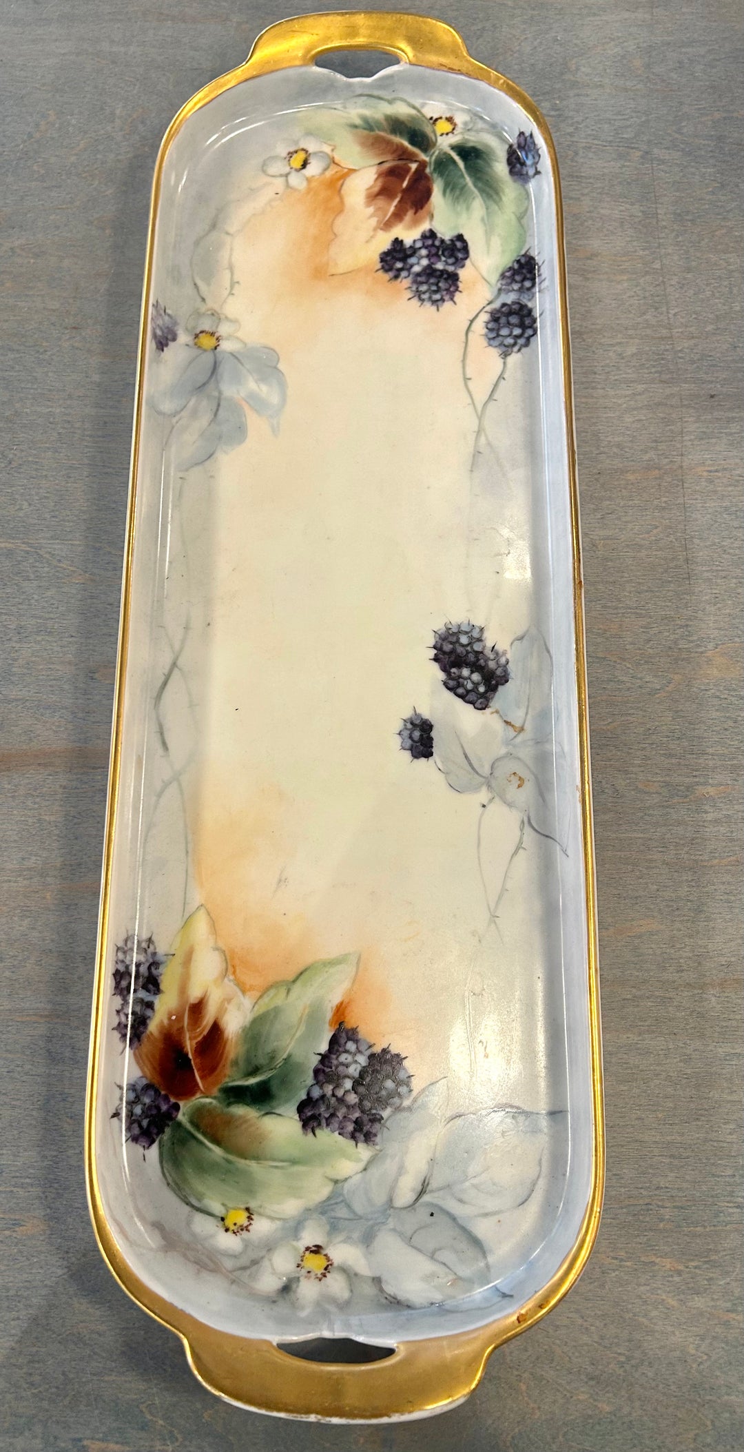 Vintage Floral Blackberry Tray