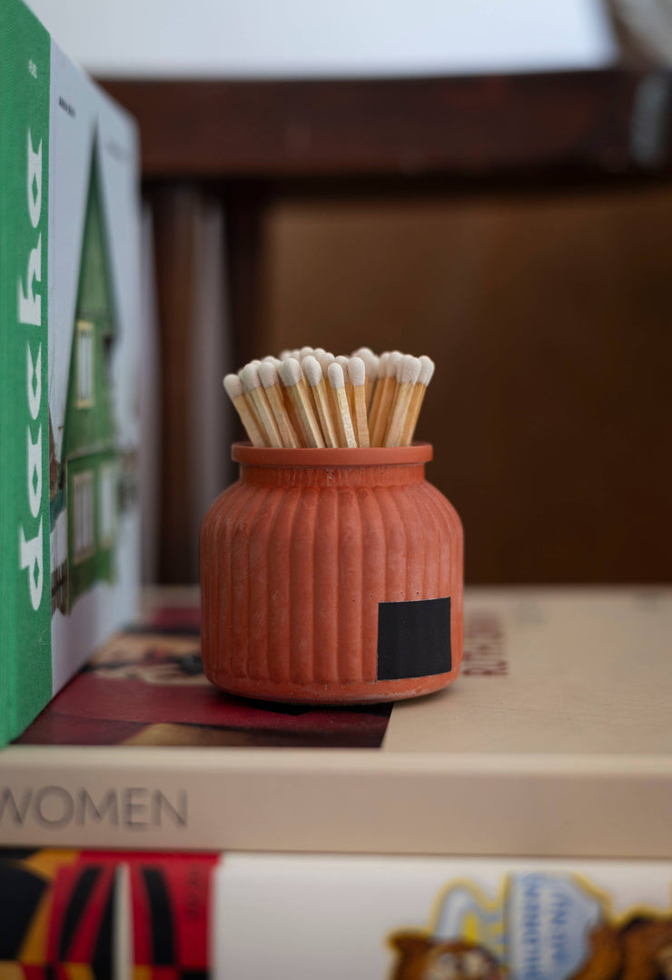 Apothecary Match Holder- Long Matches: Pink
