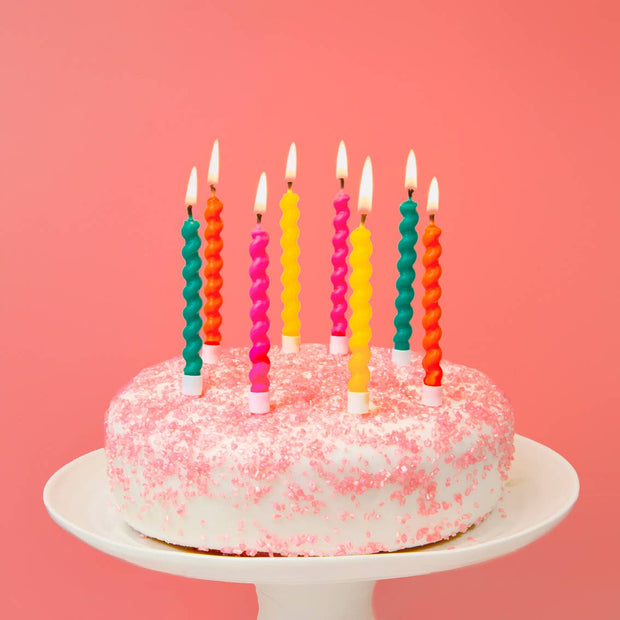 Twisted Rainbow Candles 8 Pack
