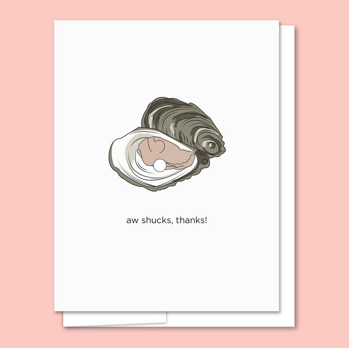 Aww Shucks - Letterpress Funny Thank You Card