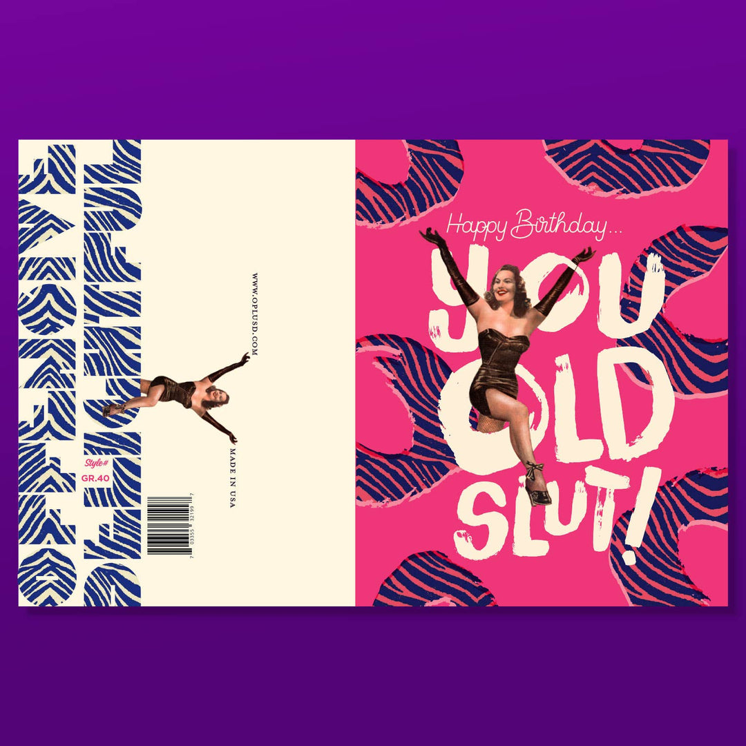 ZEBRA SLUT! birthday card
