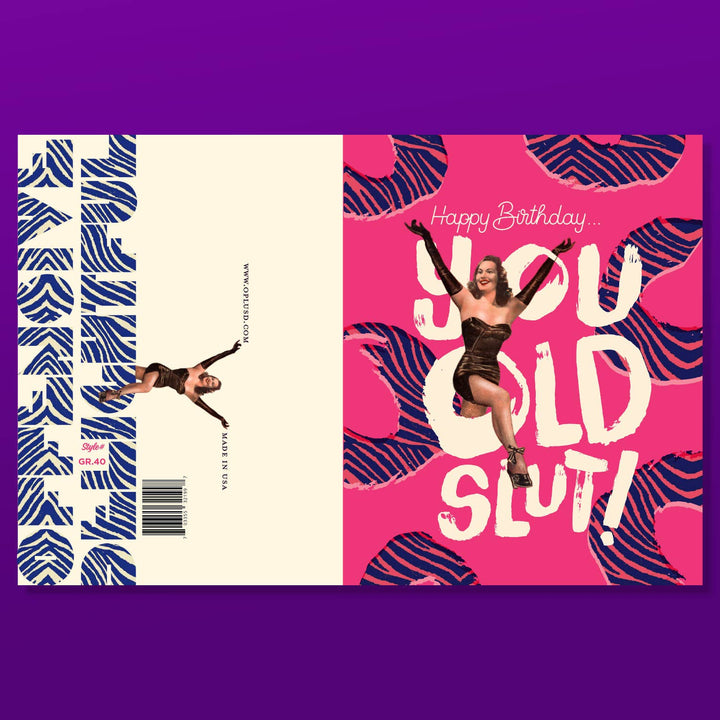 ZEBRA SLUT! birthday card