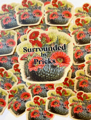 Surrounded by Pricks Sticker - Funny Cactus Decal