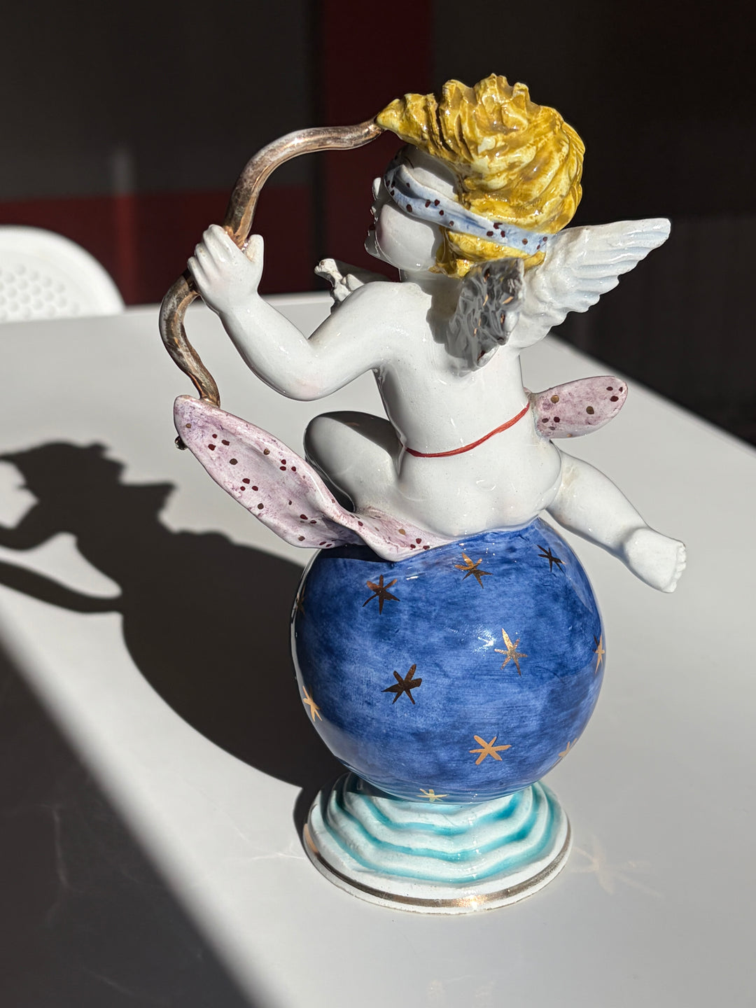 Ceramic Blindfolded Cupid with Bow