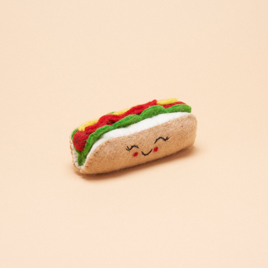 Hotdog Squeaker Toy: Red