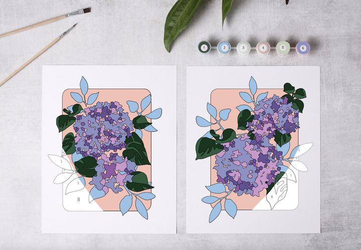 Hydrangea Garden Paint-By-Numbers kit