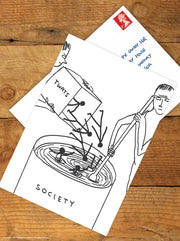 A6 Art Postcard By David Shrigley - Twats In Society