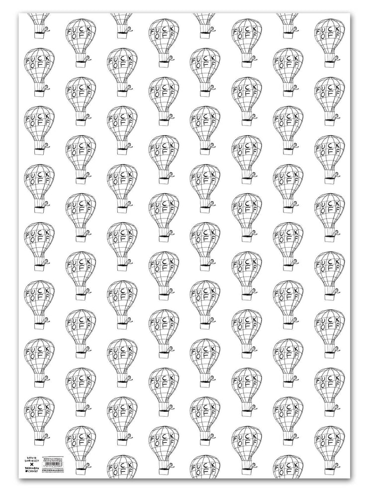 David Shrigley Gift Wrap Balloon **Pack of 2 Sheets Folded**