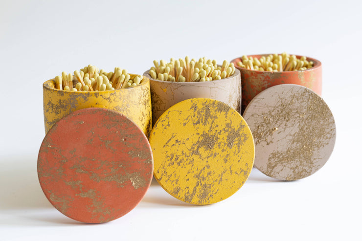 LTD Ed Yellow & Gold Two Piece Match Holder