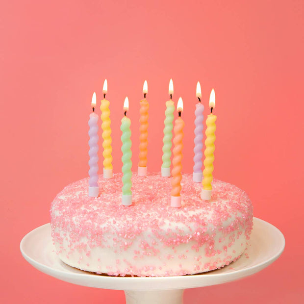Twisted Pastel  Candles 8 Pack