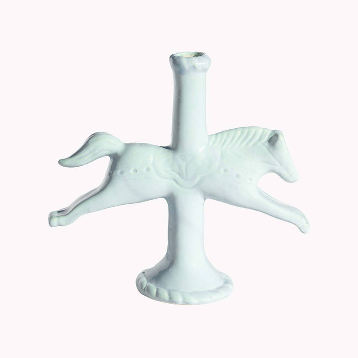 Dala Horse Candlestick Holder: Blue