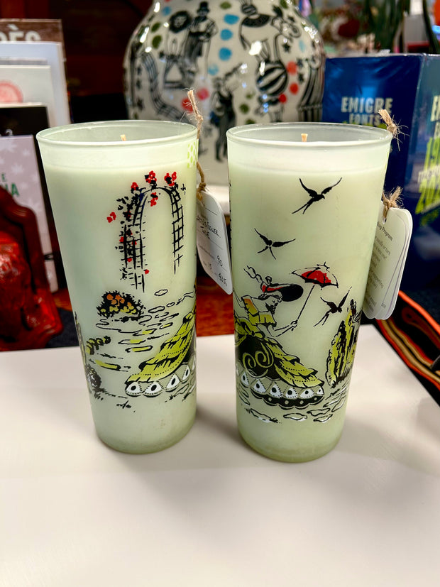 Green Vintage Frosted Southern Belle Glass