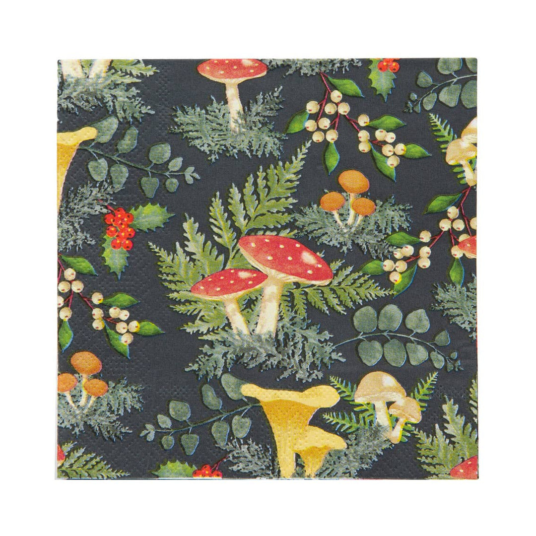 Mushroom Christmas Napkin 20 Pack