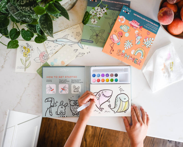 Watercolor Book and Paint Set - State Flowers