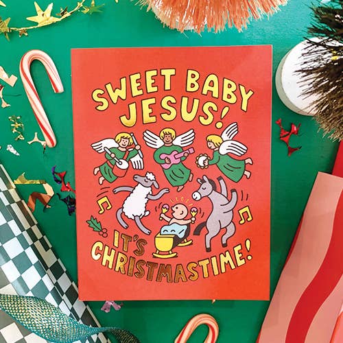 Sweet Baby Jesus Christmas Card: Single Card