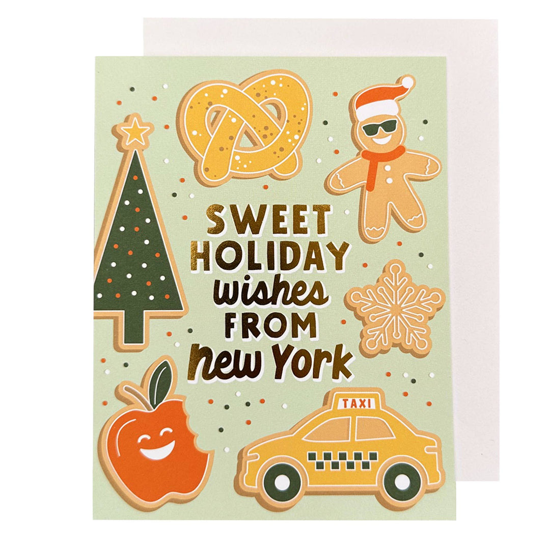 New York Sweet Holiday Wishes Sugar Cookies : Single Card