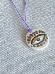 Charm Necklace: Black / Not so evil eye