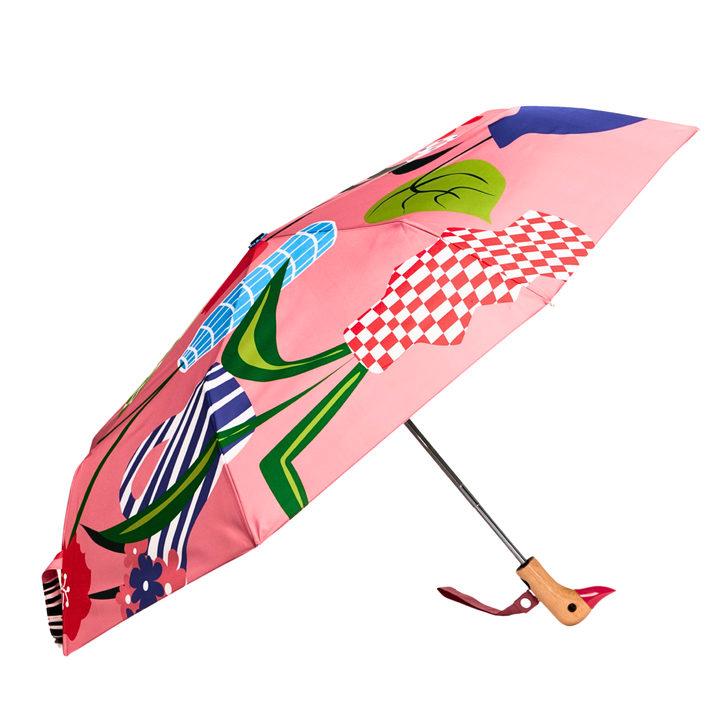 Vases Pattern Compact Eco-Friendly Duckhead Umbrella