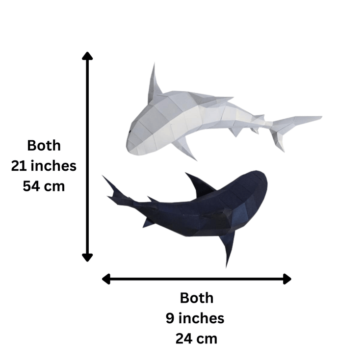 Tiger Sharks 3D PaperCraft Wall Art Origami Model