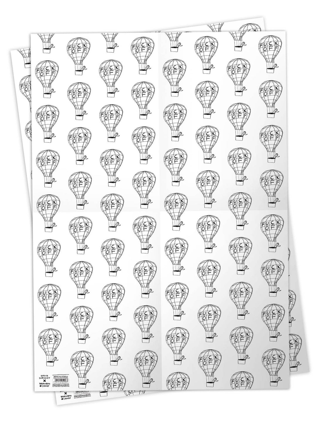 David Shrigley Gift Wrap Balloon **Pack of 2 Sheets Folded**