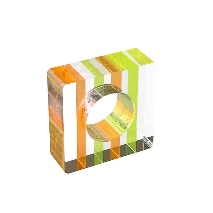 Napkin Rings - Set of 4: Blue-Green / Square