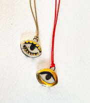 Charm Necklace: Black / Not so evil eye