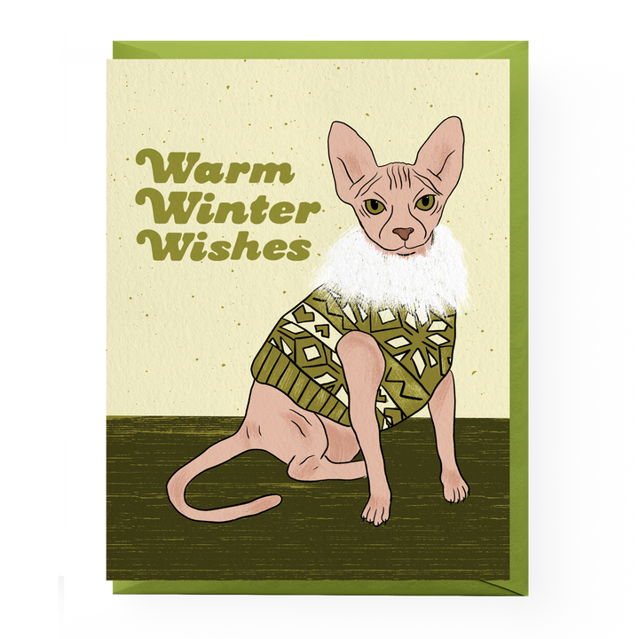 Holiday Sweater Cat Card: Single card