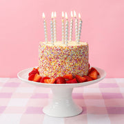 Silver Twirl Candles 8 Pack