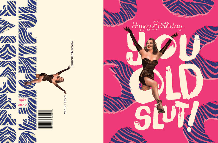 ZEBRA SLUT! birthday card