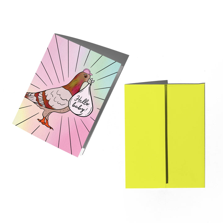 Hello Baby Pigeon Card