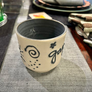 Black Words & Doodles Cup