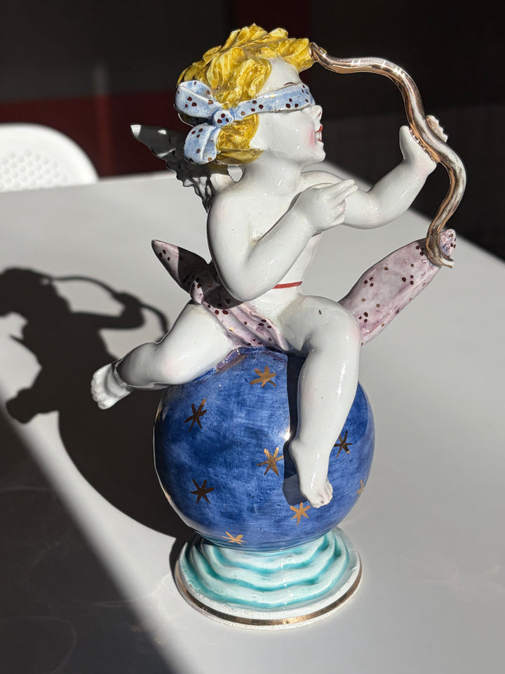 Ceramic Blindfolded Cupid with Bow