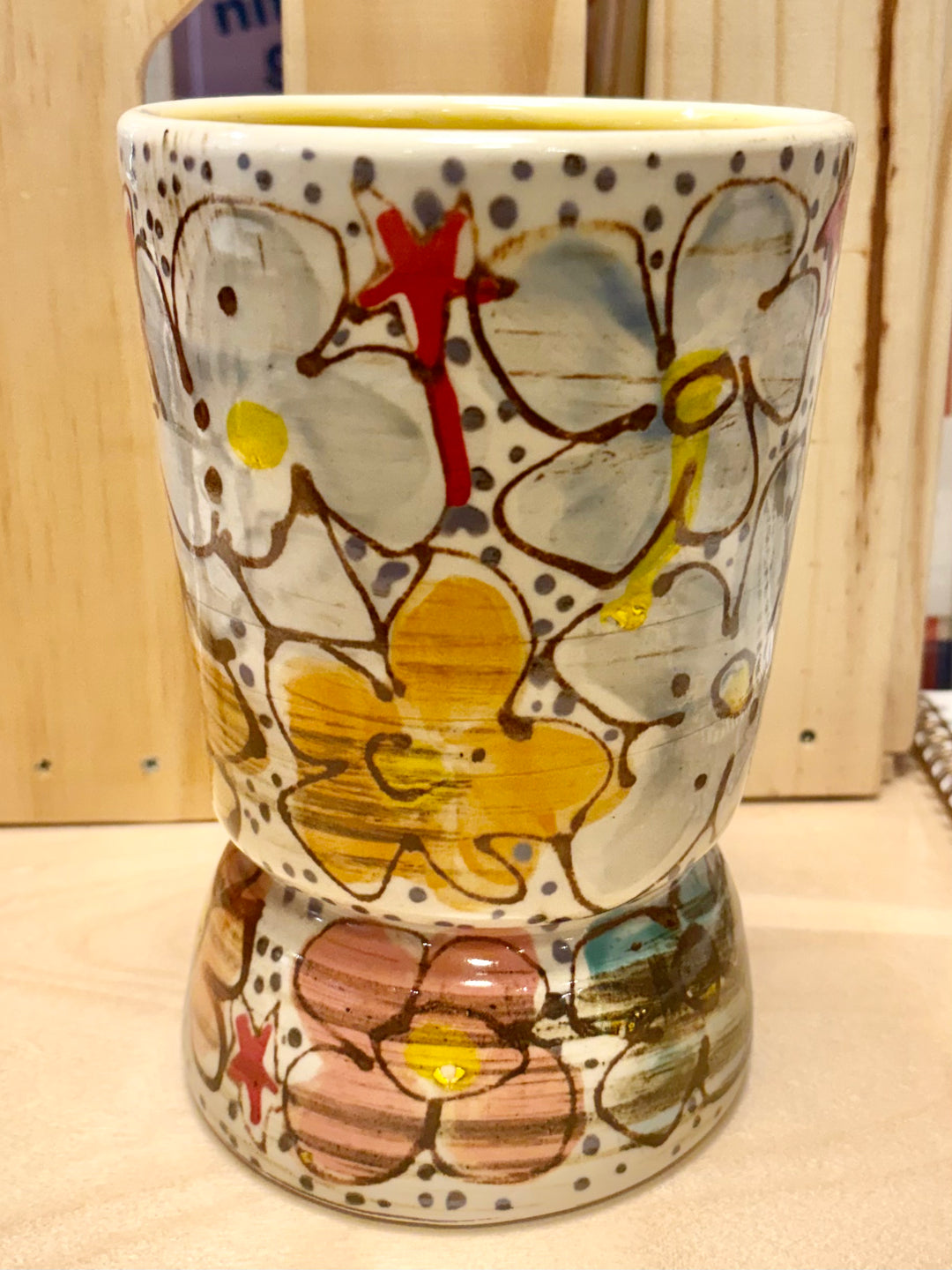 Sunset Florals Footed Vase
