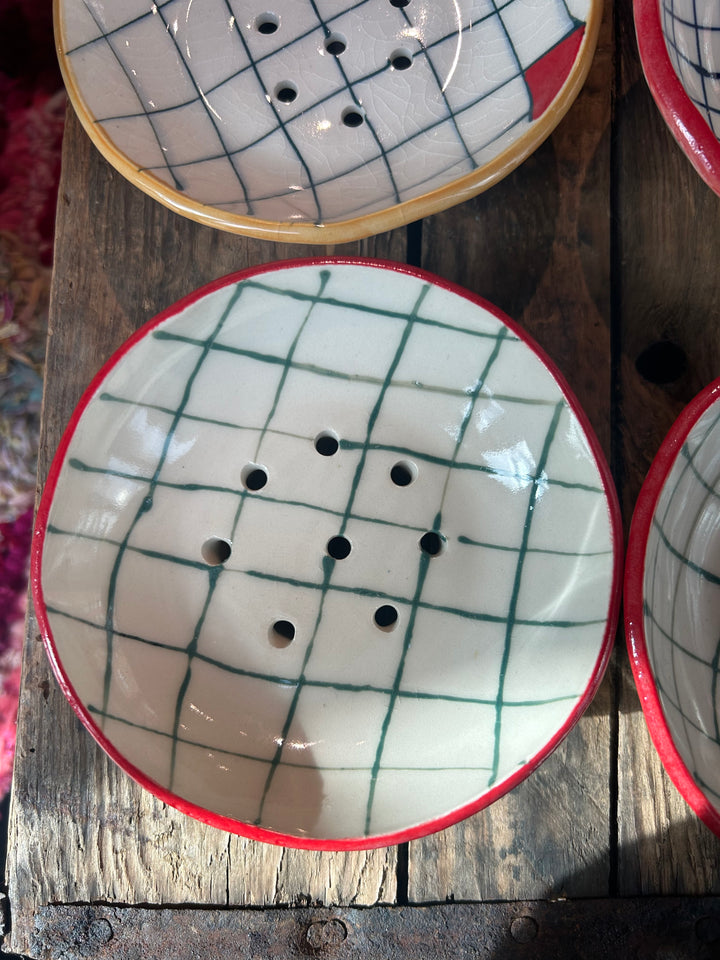 Checkered Trinket-Soap Dish