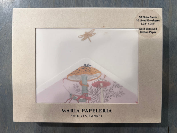 Gold Embossed Dragonfly Card Set of 10