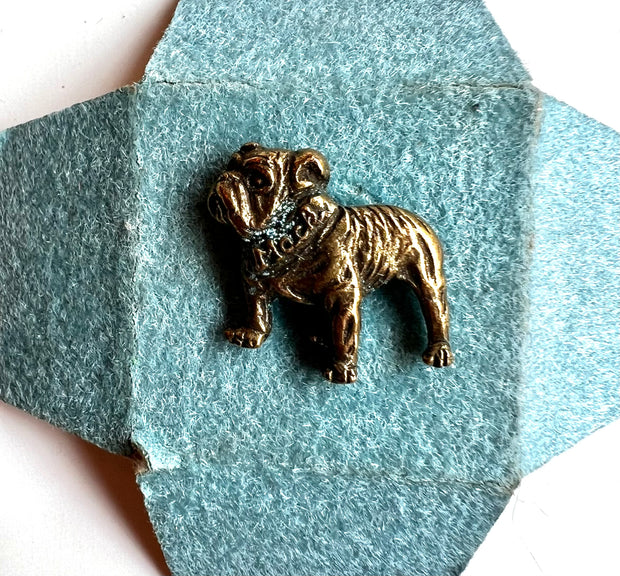 Vintage brooch lapel pin tiny bulldog