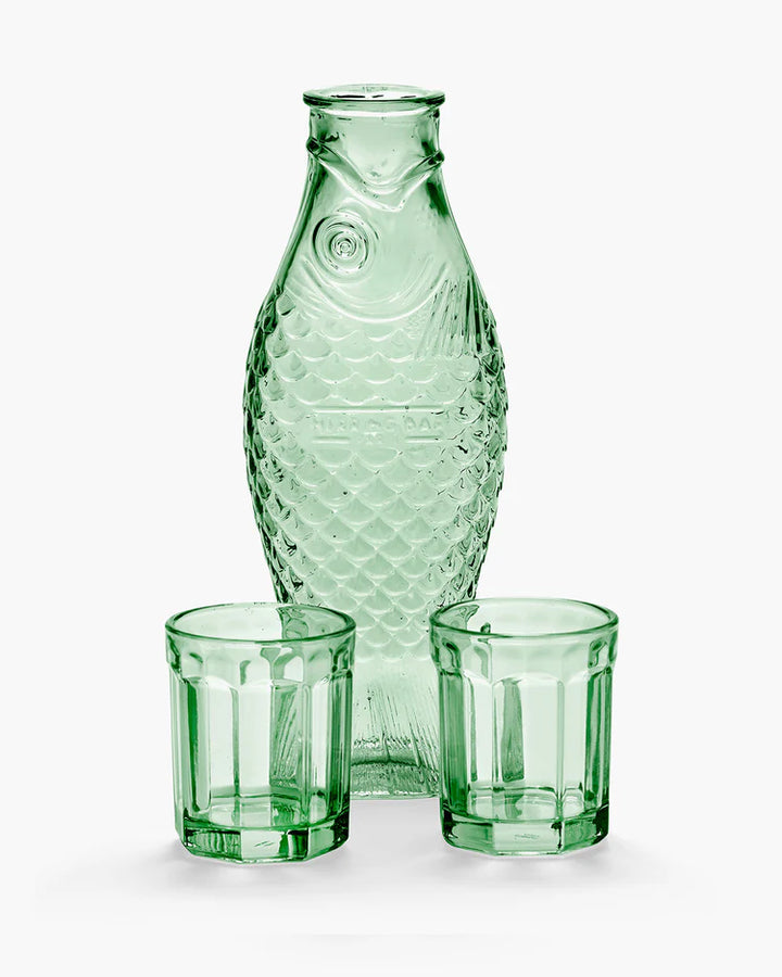 Set Carafe 2 Glasses Fish & Fish