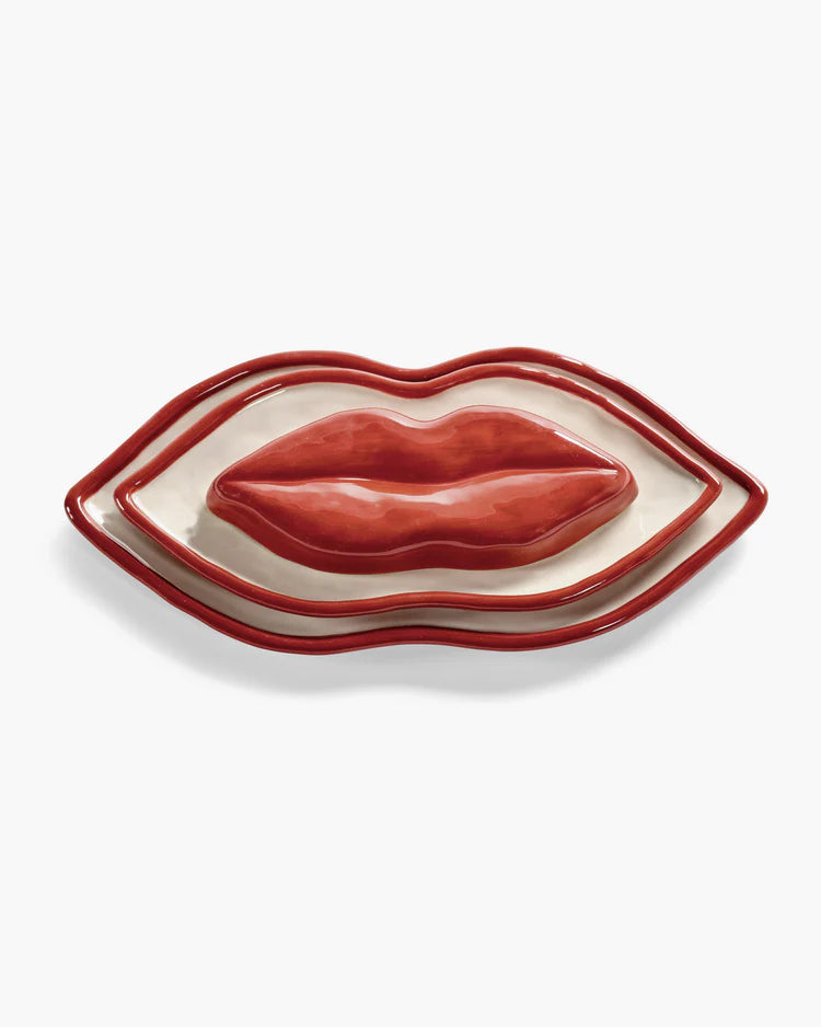 Serving dish set/3 Lips Les Objets Mouleversants