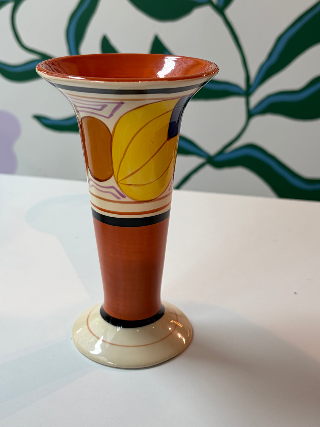 Geometric Orange Vase