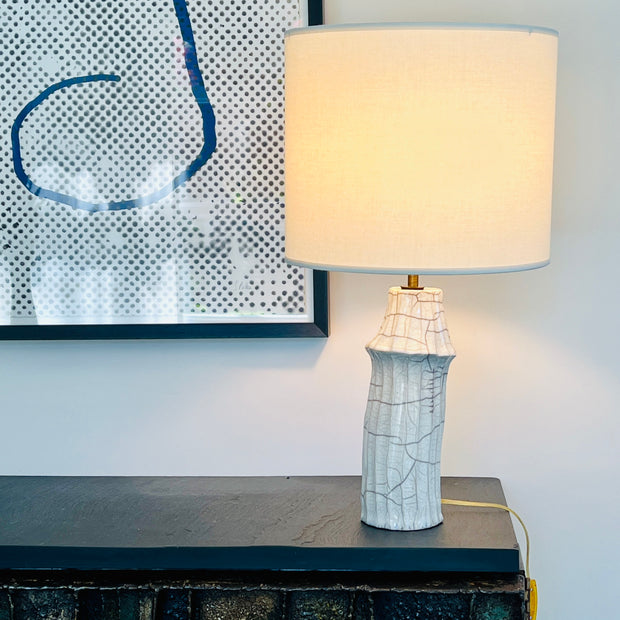 Raku fired ceramic lamp 13x6x6