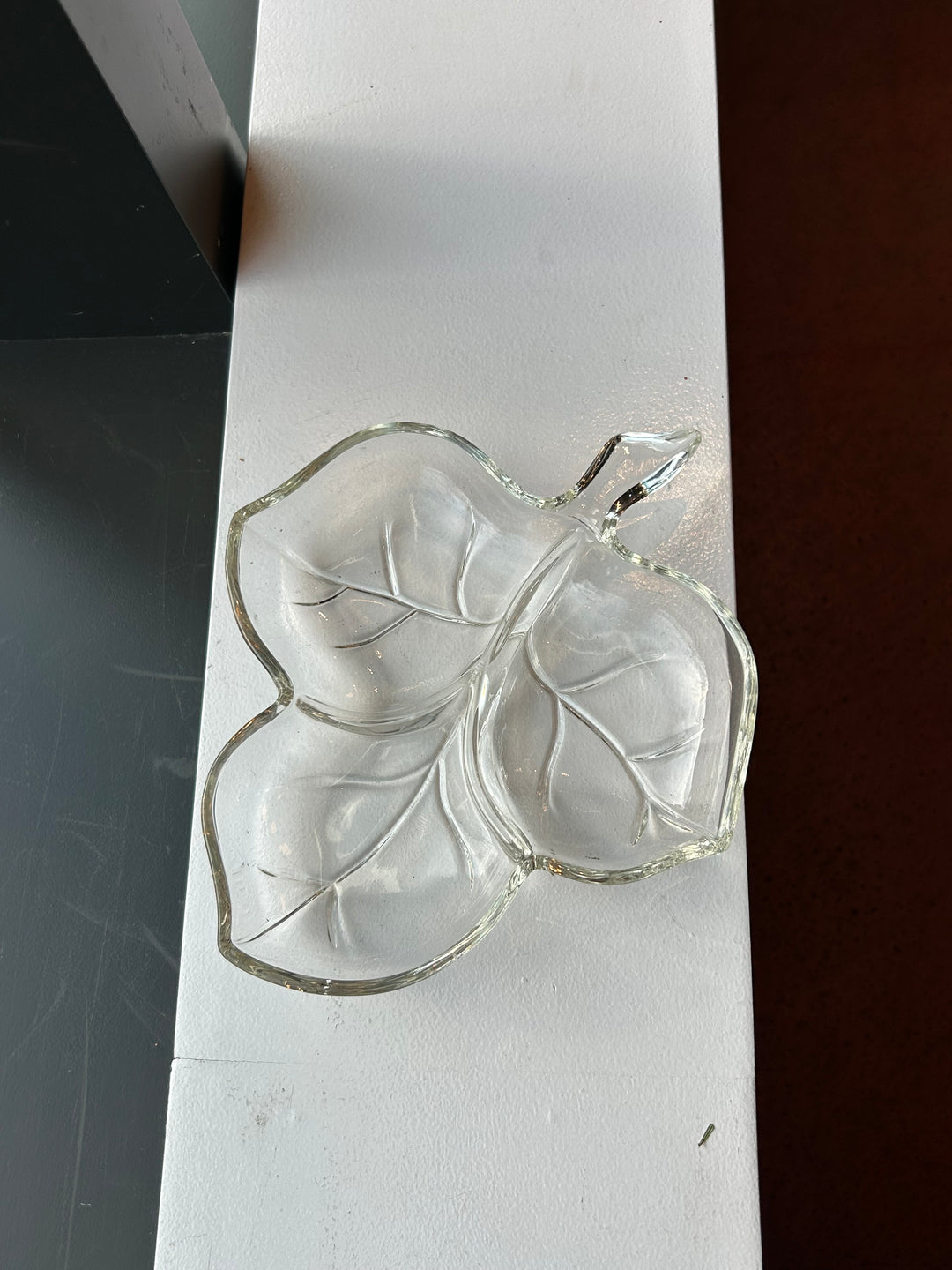 Three Leaf Vintage Glass Tray