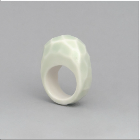 CELADON FACET PORCELAIN RING