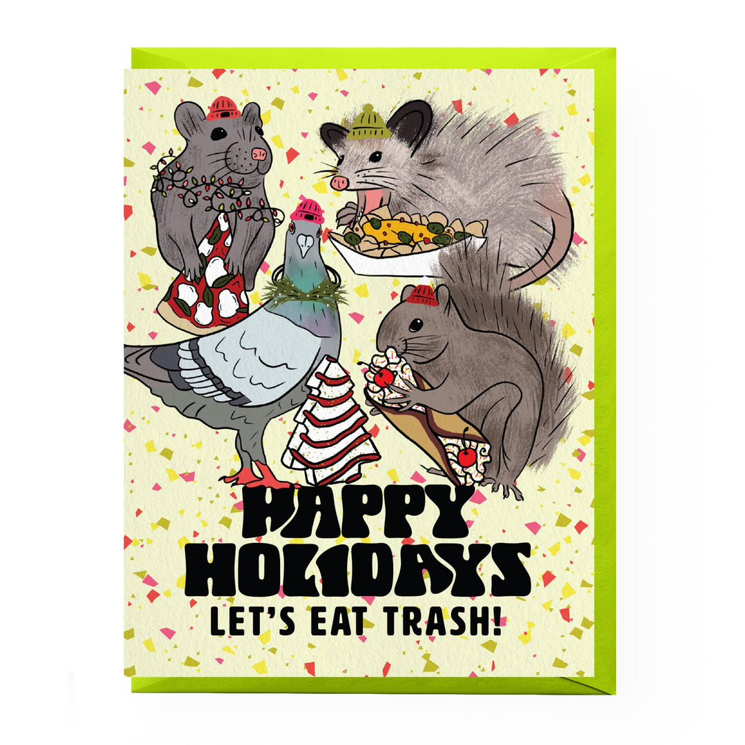 Trash Animals Holiday Card: Single card