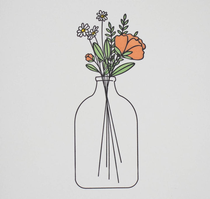 Flowers in A Vase - Letterpress Everyday Card