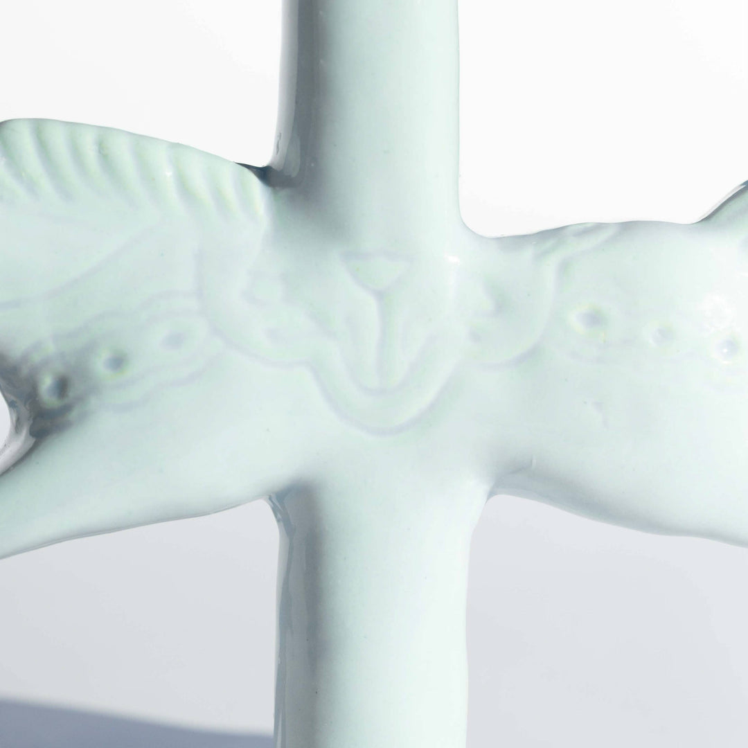 Dala Horse Candlestick Holder: Blue