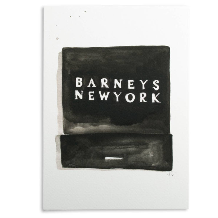 Barneys Matchbook Watercolor Print: 5" x 7"