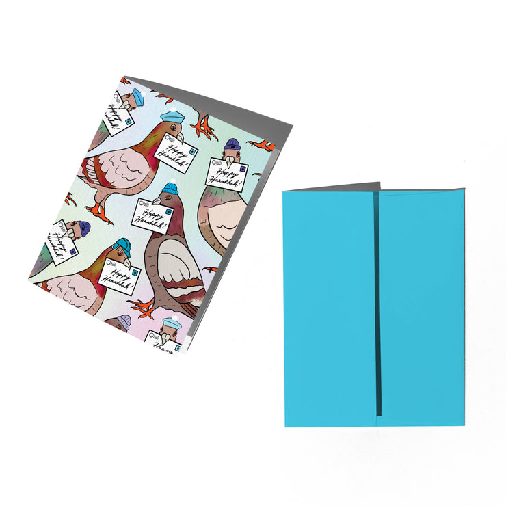 Pigeon Hanukkah Letters Card: Single card